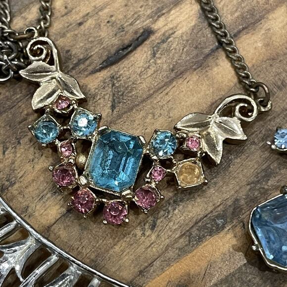 Rhinestone Recovery Lot Jewelry Findings & Crafting Vintage Lot Of 4 Necklaces - Picture 13 of 16